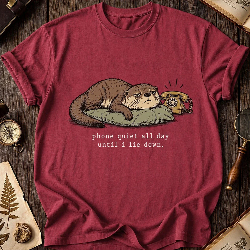 Quiet Phone Otter T-Shirt product image 4